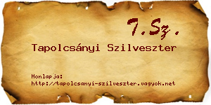 Tapolcsányi Szilveszter névjegykártya